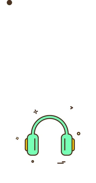 Auriculares Icono Diseño Vector — Archivo Imágenes Vectoriales