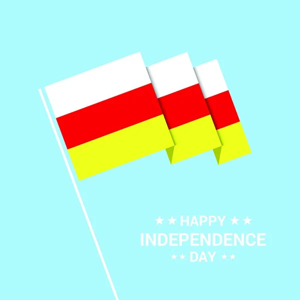 Osetia Del Norte Día Independencia Diseño Tipográfico Con Vector Bandera — Archivo Imágenes Vectoriales