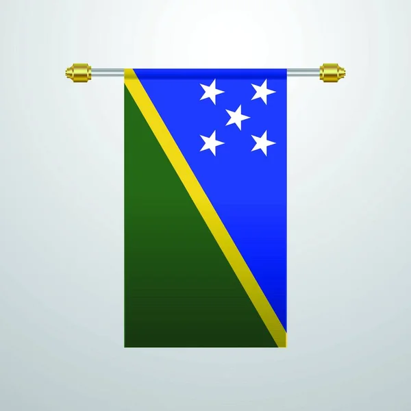 Islas Salomón Colgando Bandera Ilustración Vectorial — Archivo Imágenes Vectoriales