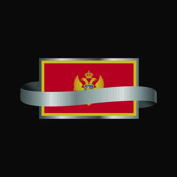 Diseño Banner Cinta Bandera Montenegro — Vector de stock