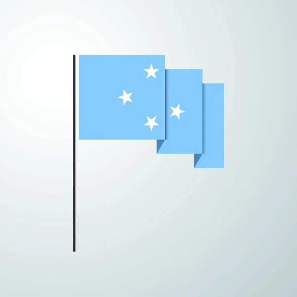 Mikronesien Federationen Viftar Flagga Kreativ Bakgrund — Stock vektor