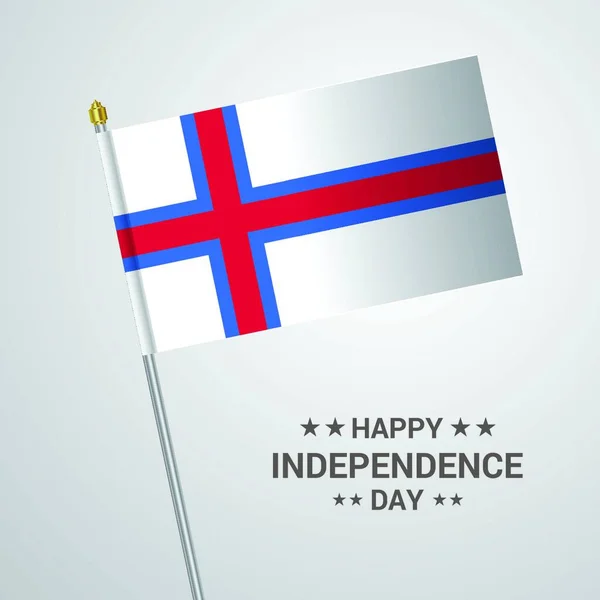 Islas Feroe Diseño Tipográfico Del Día Independencia Con Vector Bandera — Archivo Imágenes Vectoriales