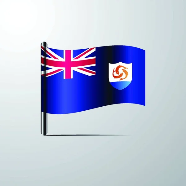 Anguilla Acenando Vetor Design Bandeira Brilhante —  Vetores de Stock