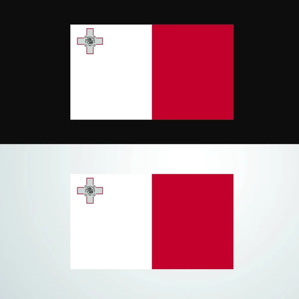 Malte Drapeau Conception Bannière — Image vectorielle