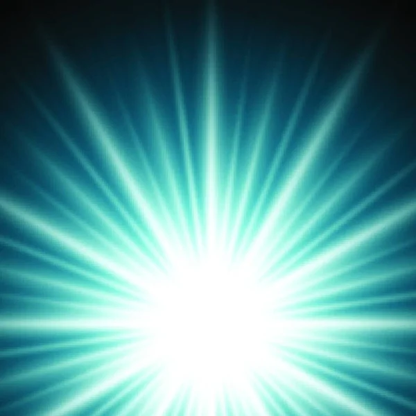 Эффект Освещения Солнечные Вспышки Солнечные Лучи Темно Синем Фоне Векторная — стоковый вектор