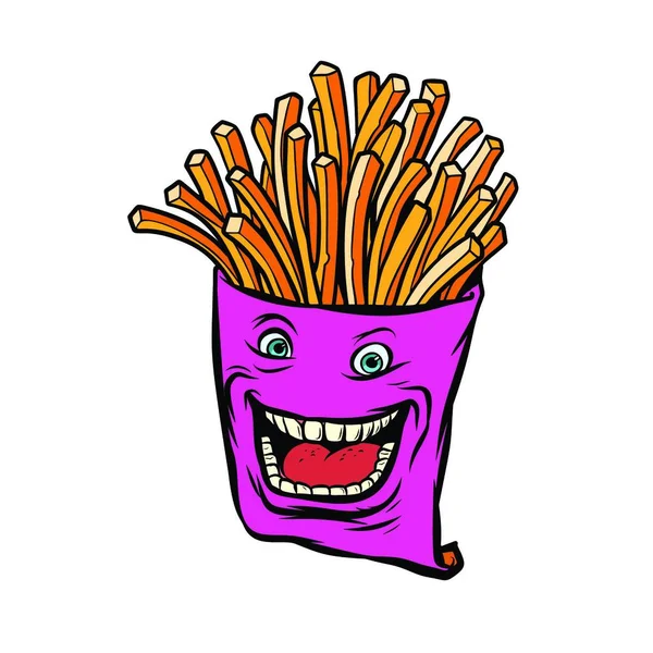 Personagem Batatas Fritas Desenho Desenhos Animados Quadrinhos Pop Art Retro —  Vetores de Stock