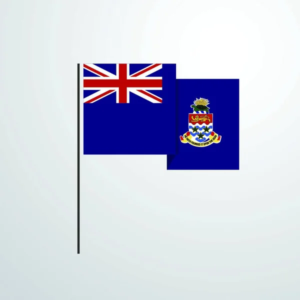 Islas Caimán Ondeando Vector Diseño Bandera — Vector de stock