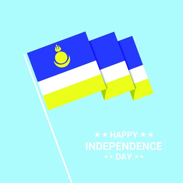 Buryatia Diseño Tipográfico Del Día Independencia Con Vector Bandera — Archivo Imágenes Vectoriales