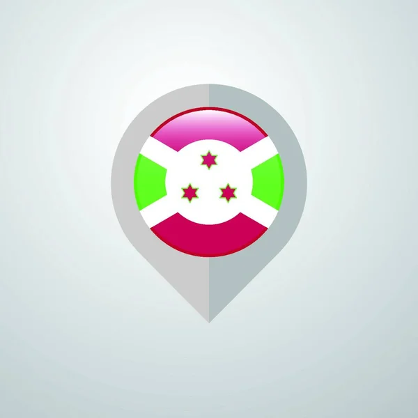 Carte Pointeur Navigation Avec Vecteur Conception Drapeau Burundais — Image vectorielle