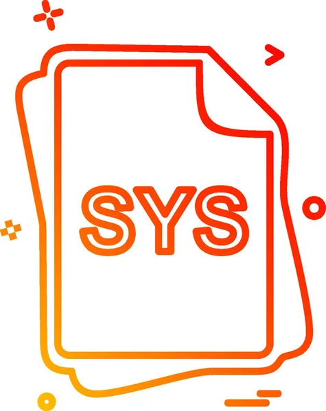 Tipo Archivo Sys Icon Design Vector — Vector de stock