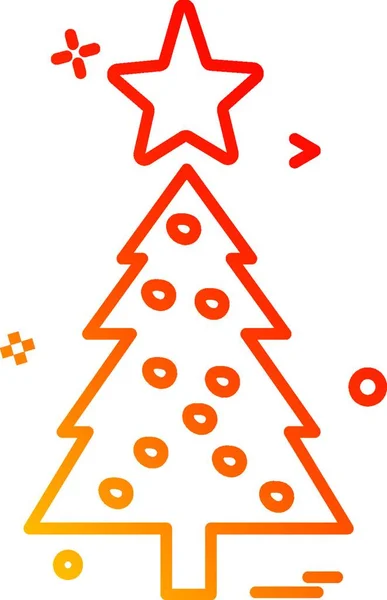 Arbre Noël Icône Design Vecteur — Image vectorielle