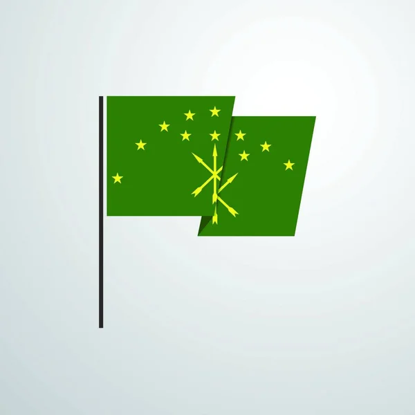 Adygea Schwenken Flagge Design Vektor — Stockvektor