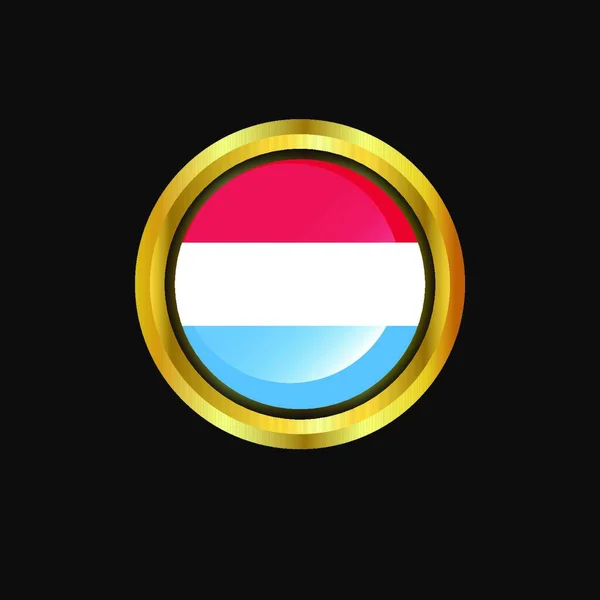 Luxemburger Flagge Goldener Knopf — Stockvektor