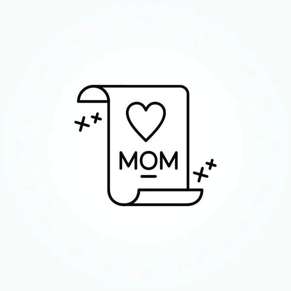 Mother Rsquo Day Line Icon White Background Vector — Wektor stockowy