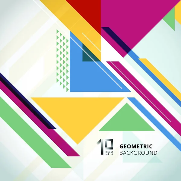 Resumen Geométrico Colorido Con Triángulos Sobre Fondo Blanco Espacio Copia — Archivo Imágenes Vectoriales