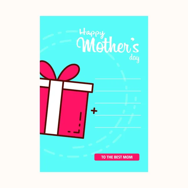 Anneler Günün Kutlu Olsun Mavi Arka Planda Pembe Tatil Çiçeği — Stok Vektör