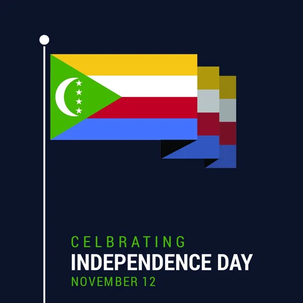 Comores Indépendance Jour Carte Conception Vecteur — Image vectorielle