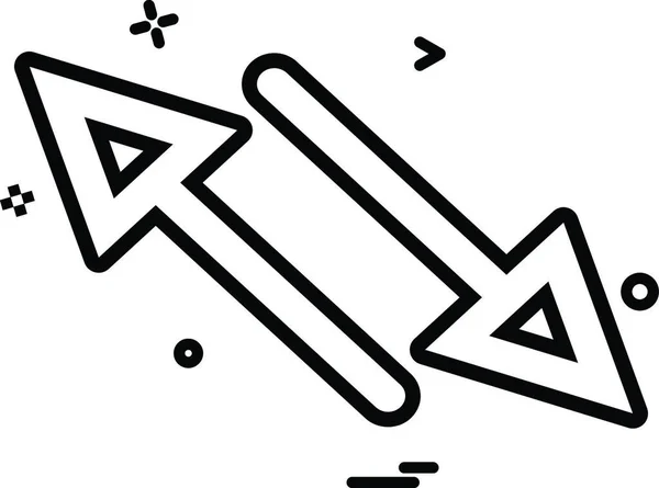 矢印は2方向のアイコンベクトルのデザイン — ストックベクタ
