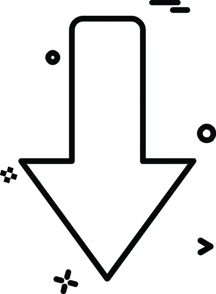 Flèche Vers Bas Vecteur Conception Icône — Image vectorielle