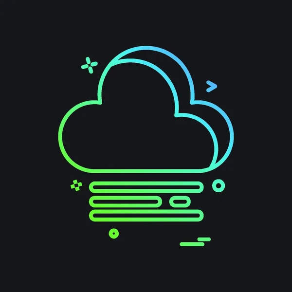 Cloudy Weather Icon Design Vector — Stock Vector