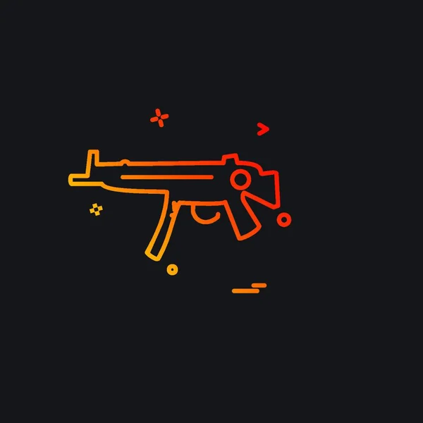 Gun Icon Design Vector — Stock Vector