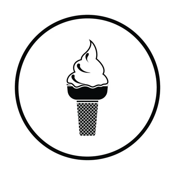 Значок Мороженого Дизайн Тонкого Круга Векторная Иллюстрация — стоковый вектор