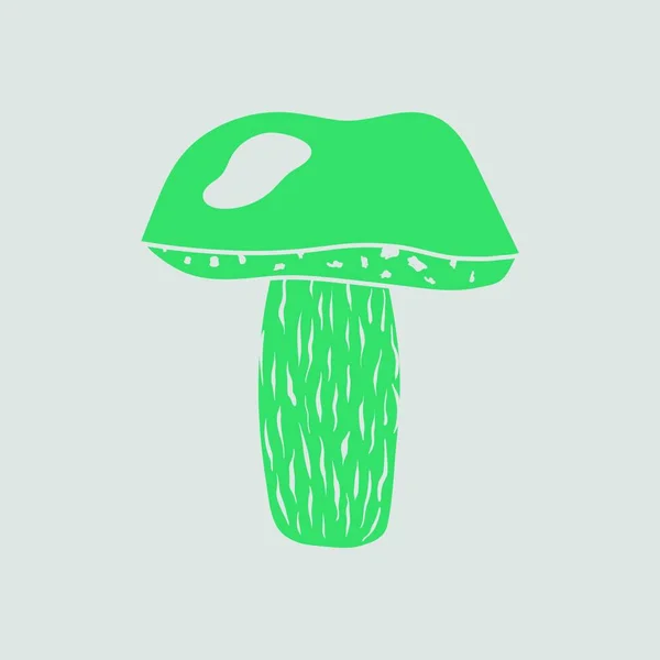 Mushroom Icon Gray Background Green Vector Illustration — Stock Vector