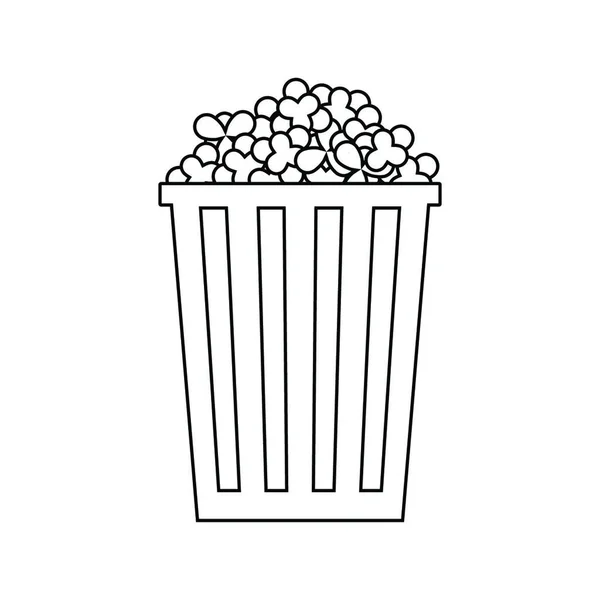 Cinema Popcorn Icon Thin Line Design Vector Illustration — Stock Vector
