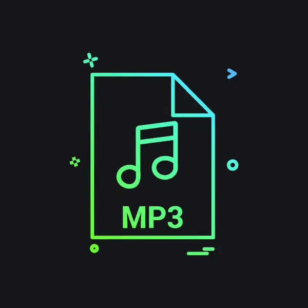 Mp3 File Con Estensione File File Format Icon Vector Design — Vettoriale Stock