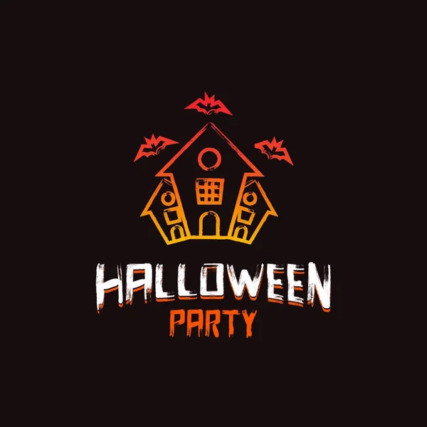 Halloween Party Design Dark Brown Background Vector — Stock Vector