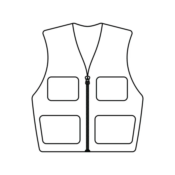 Icon Hunter Vest Thin Line Design Vector Illustration — Stock Vector
