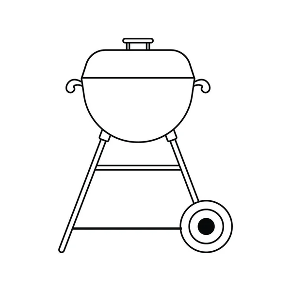 Ícone Churrasco Design Linha Fina Ilustração Vetorial — Vetor de Stock