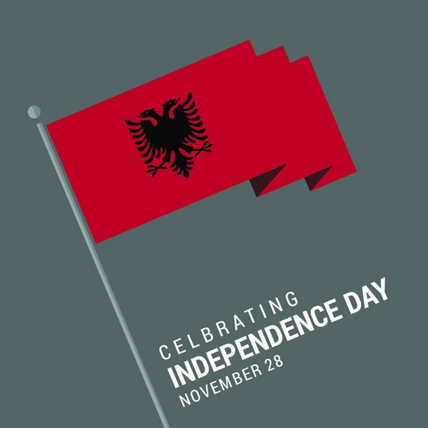 Albanie Independence Day Card Design Card Vector — Image vectorielle