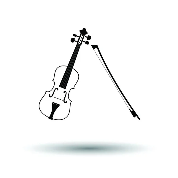 Икона Скрипки Белый Фон Теневым Дизайном Векторная Иллюстрация — стоковый вектор