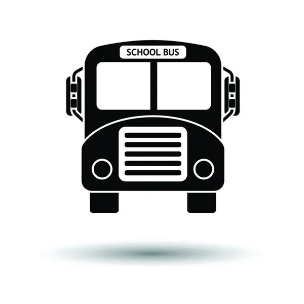 Schoolbus Pictogram Witte Achtergrond Met Schaduw Ontwerp Vectorillustratie — Stockvector