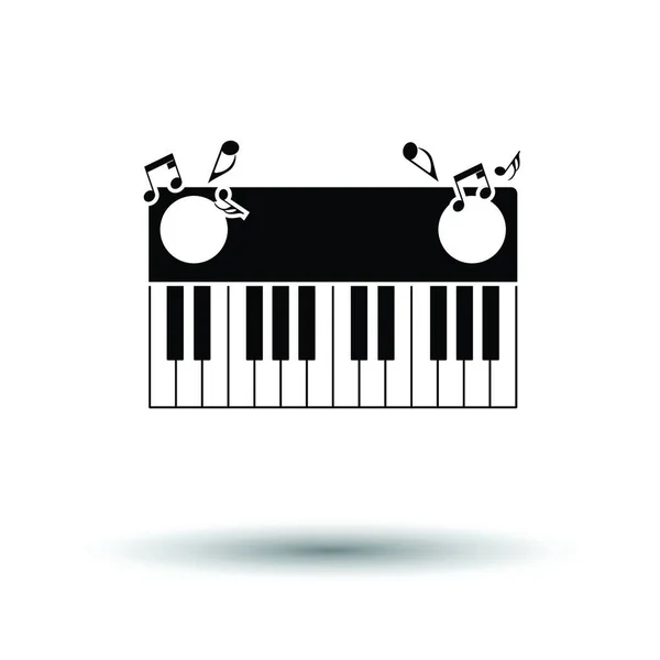 Icono Teclado Piano Fondo Blanco Con Diseño Sombra Ilustración Vectorial — Vector de stock