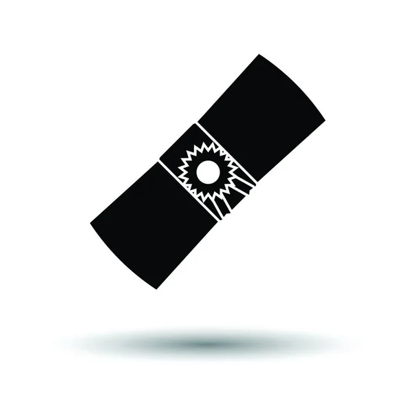 Icona Del Diploma Sfondo Bianco Con Disegno Ombra Illustrazione Vettoriale — Vettoriale Stock