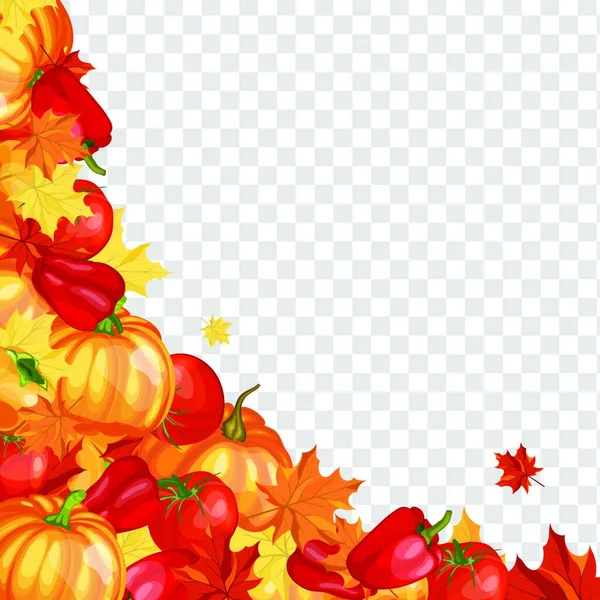 Thanksgiving Day Hälsning Card Design Består Från Pumpa Paprika Tomat — Stock vektor