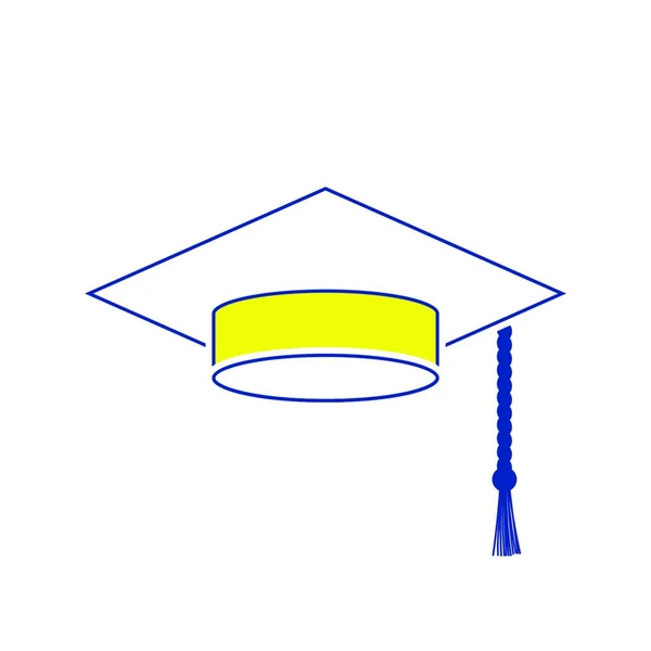 Icône Casquette Graduation Conception Ligne Mince Illustration Vectorielle — Image vectorielle