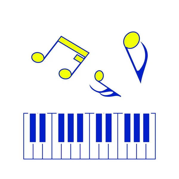 Symbol Der Klaviertastatur Dünne Linie Design Vektorillustration — Stockvektor