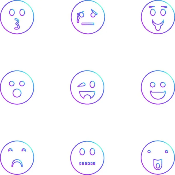 Emoji Emoticons Eomtions Smileys Verdrietig Gelukkig Huilen Lachen Liefde Boos — Stockvector