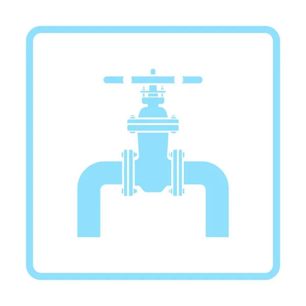 Εικόνα Της Σωλήνας Βαλβίδα Μπλε Πλαίσιο Σχεδιασμού Εικονογράφηση Διάνυσμα — Διανυσματικό Αρχείο