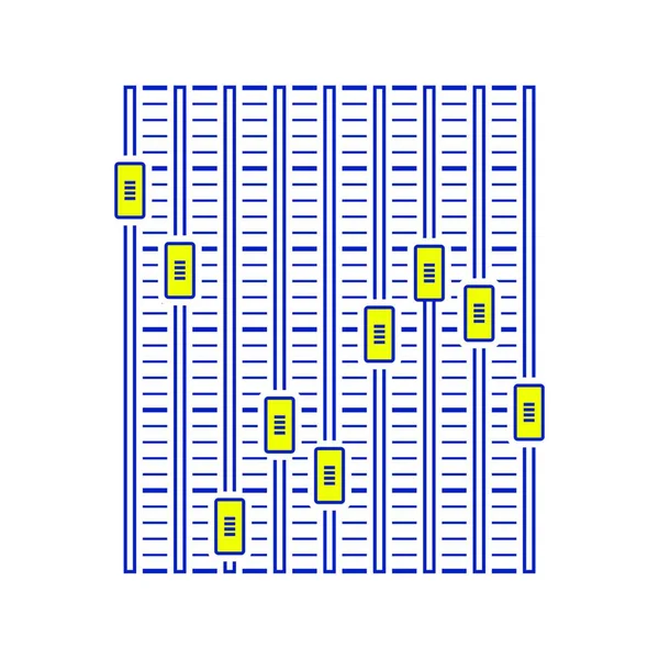 Икона Музыкального Эквалайзера Тонкая Линия Дизайна Векторная Иллюстрация — стоковый вектор