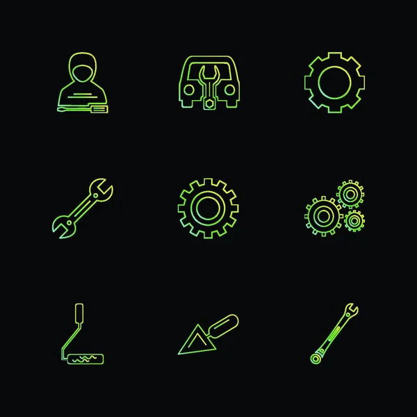 Iconos Vectoriales Sobre Fondo Negro — Vector de stock