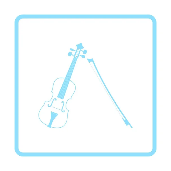 Икона Скрипки Синяя Рамка Векторная Иллюстрация — стоковый вектор