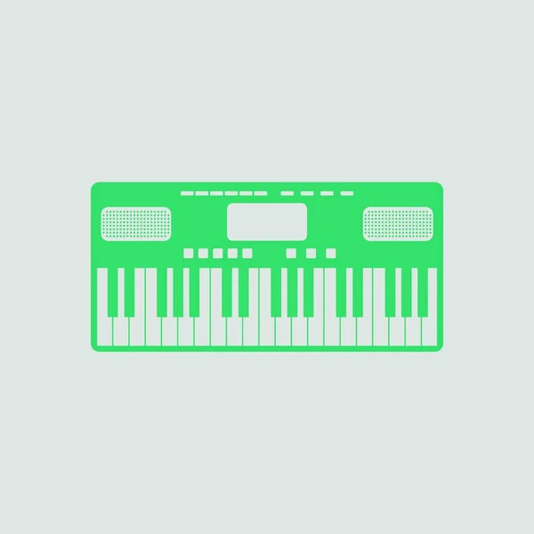 Music Synthesizer Icon Gray Background Green Vector Illustration — Stock Vector