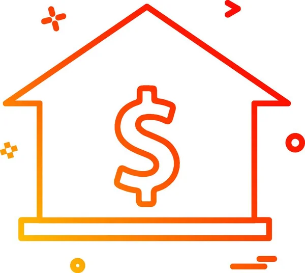 House Dollar Home Icon Vector Design — Stock Vector