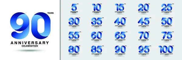 Σύνολο Του Λογότυπου Της Επετείου Σύγχρονη Επέτειος Εορτασμού Εικονίδια Σχεδιασμός — Διανυσματικό Αρχείο