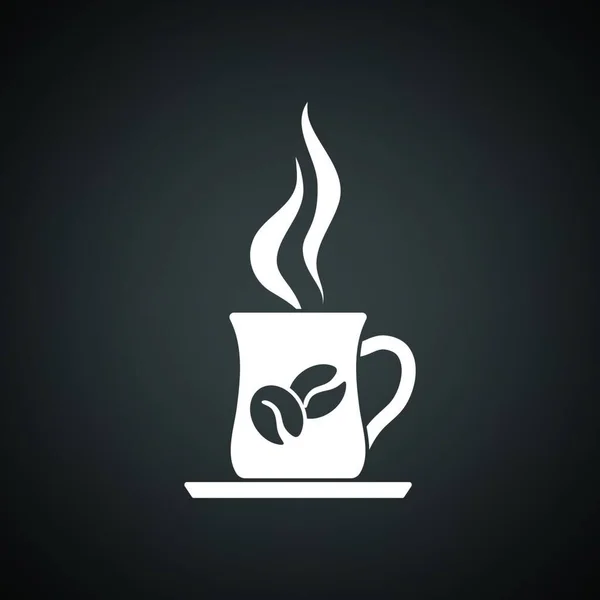 Кофейная Чашка Черный Фон Белым Векторная Иллюстрация — стоковый вектор