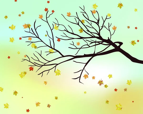 Autumn Maple Leaves Background Vector Illustration Mesh Eps10 — Stock Vector